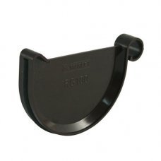 Заглушка желоба левая/правая коричневая 125мм