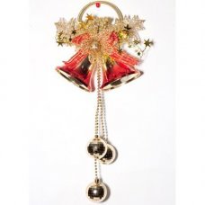 Украшение на дверь Колокольчики и шары золотые