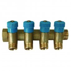 Colector cu robineti 4 cai d16mm 3/4