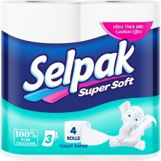 Туалетная бумага Selpak Super Soft трехслойная 4 рулона