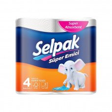 Полотенца бумажные Selpak Super Absorbent трехслойные 4рулона