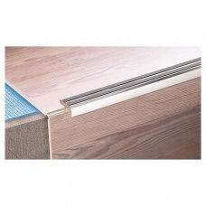 Широкий лестничный профиль с резиной LSS ZG cеребряный 2000х35х12мм