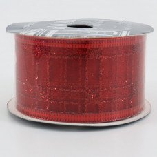 Лента новогодняя декоративная Красная 4х270см