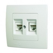 Розетка компьютерная, двойная RJ45 Lilium