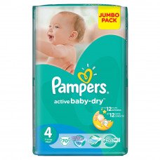 Подгузники Active Baby-Dry 4 Maxi 70шт
