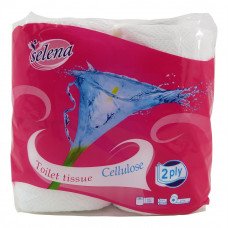 Туалетная бумага Selena Cellulose двухслойная 4рулона