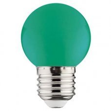 Лампа светодиодная зеленая с цоколем E27 1Вт
