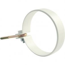 Хомут-винт водосточной трубы белый 75мм