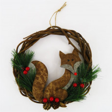 Рождественский венок Merry Christmas с лисой 23см