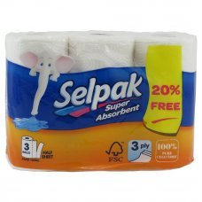 Полотенца бумажные Selpak Super Absorbent трехслойные 3рулона
