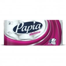 Туалетная бумага Papia Deluxe четырехслойная 8 рулонов