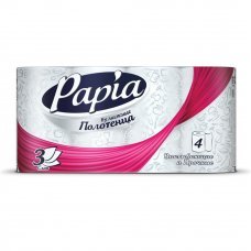 Полотенца бумажные Papia трехслойные 4рулона