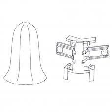 Угол внешний для плинтуса + краб 8532 дуб широ 25х85мм