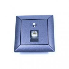 Накладка для одинарной розетки интернет и телефон антрацит