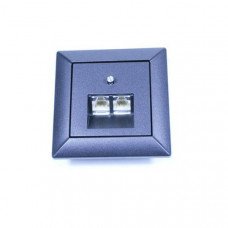 Накладка двойная для розетки интернет и телефон антрацит