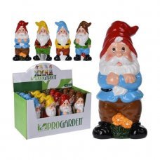 Гном декоративный с цветком 20см