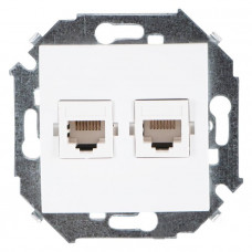 Розетка компьютерная двойная 2xRJ45 К-5e (AMT) Simon 15