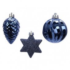 Украшения елочные синие 6см 3шт