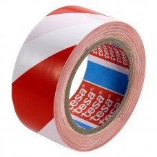 Лента для разметки адгезивная белая-красная 50мм