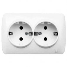 Розетка Alsu на 2 поста с заземлением
