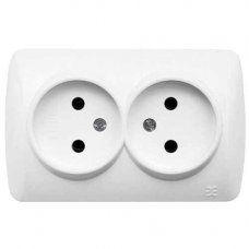 Розетка Alsu на 2 поста без заземления