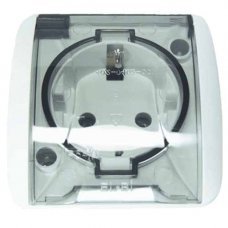 Розетка Alsu с крышкой с заземлением