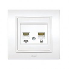 Розетка Zena компьютерная и телефонная