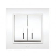 Выключатель двухклавишный Zena с подсветкой