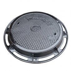 Крышка чугунная канализационная 600 EN-124 B125 с цепью 560x750x70мм 35кг