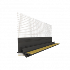 Профиль ПВХ оконного примыкания с сеткой графит 6мм 2.5м