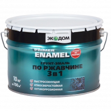 Эмаль 3в1 зеленый мох 10кг EcoDom