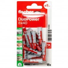Дюбель Duopower 8х40мм K NV 18шт.