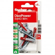 Дюбель Duopower 8х40мм WH K NV 4шт.