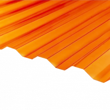 Поликарбонат профилированный 3х1.15м оранжевый 