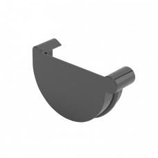 Заглушка желоба левая ПВХ Gamrat серый RAL7016 125мм 