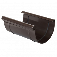 Соединитель желоба ПВХ Gamrat коричневый RAL8019 125мм