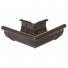 Угол наружный для желоба ПВХ Gamrat коричневый RAL9010 125мм 90° 