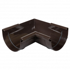 Угол внутренний для желоба ПВХ Gamrat коричневый RAL8019 125мм 90° 