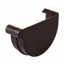 Заглушка желоба правая ПВХ Gamrat коричневый RAL9010 125мм 