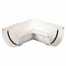 Угол внутренний для желоба ПВХ Gamrat белый RAL9010 125мм 90° 