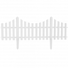 Забор декоративный пластиковый 60.5x32.5см Белый 4шт.