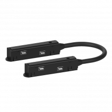 Соединитель угловой для магнитных шин черный LD3002