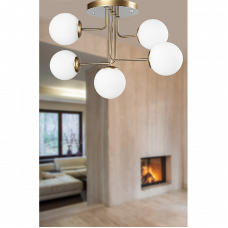 Люстра 5хE27 Hazeran золотистый/белый