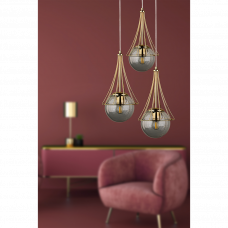 Люстра 3xE27 60W LAPIS золотистый/антрацит