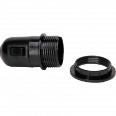 Патрон E27 с выключателем для люстры черный Kopp