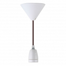 Светильник подвесной E27 белый кабель коричневый LEDmaxx