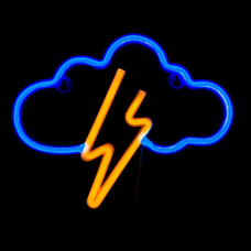 Ночник Neon МОЛНИЯ 29х23см синий и желтый DPM