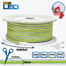 Лента светодиодная 14Вт/м 220В зеленый 296Led/м COB IP67 Panlight