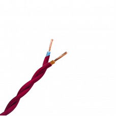 Кабель электрический декоративный ПВС 2х0.5мм<sup>2</sup> вишневый