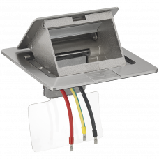 Коробка выдвижная розетка для пола инокс на 3 модуля Vimar